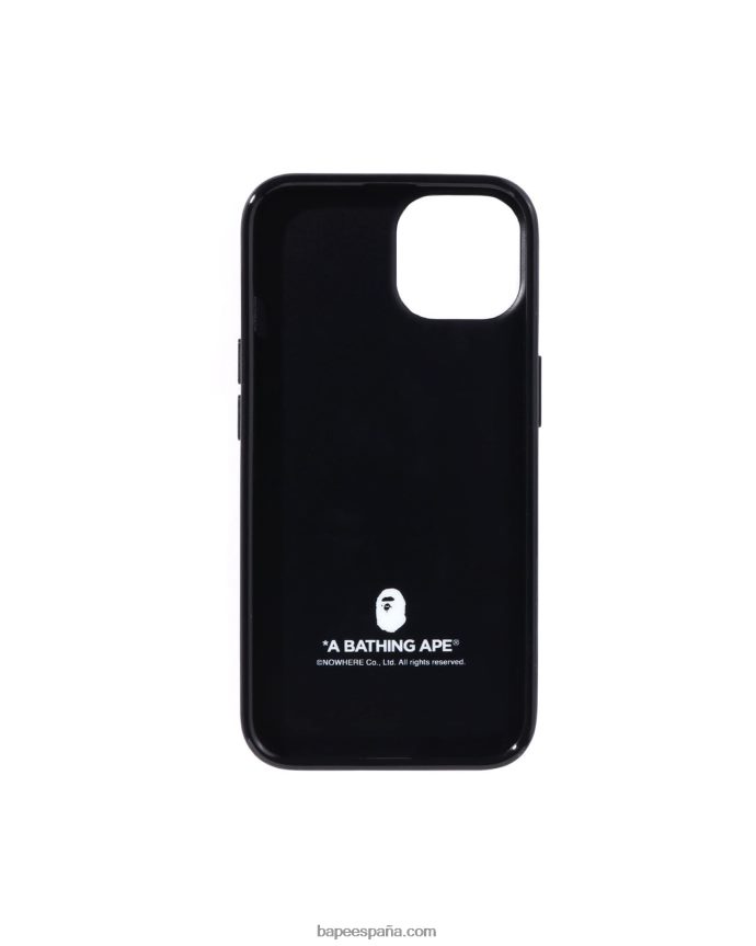 hombres A Bathing Ape caso del iphone 14 de la universidad 288PLL543 negro