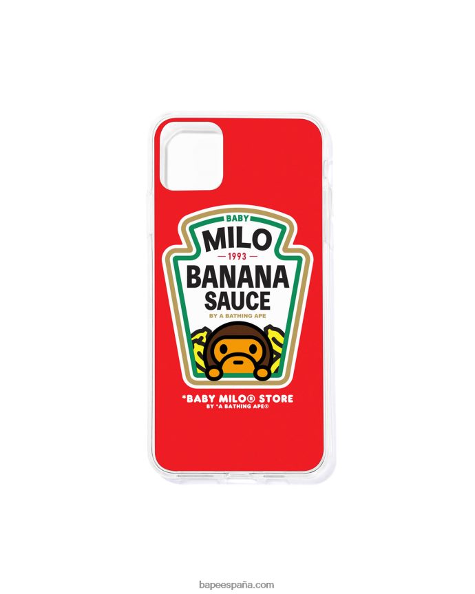 hombres A Bathing Ape funda para iphone 11 pro con salsa de plátano 288PLL1187 rojo brillante
