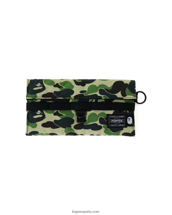 hombres A Bathing Ape cartera larga porter abc camuflaje 288PLL647 ejercito verde
