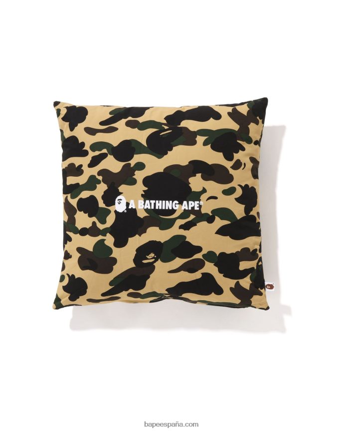 hombres A Bathing Ape 1er cojín cuadrado camo 288PLL490 amarillo