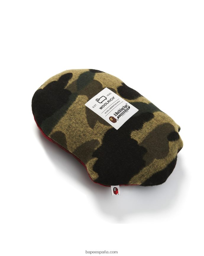 hombres A Bathing Ape cojín para la cabeza x woolrich 288PLL580 rojo brillante