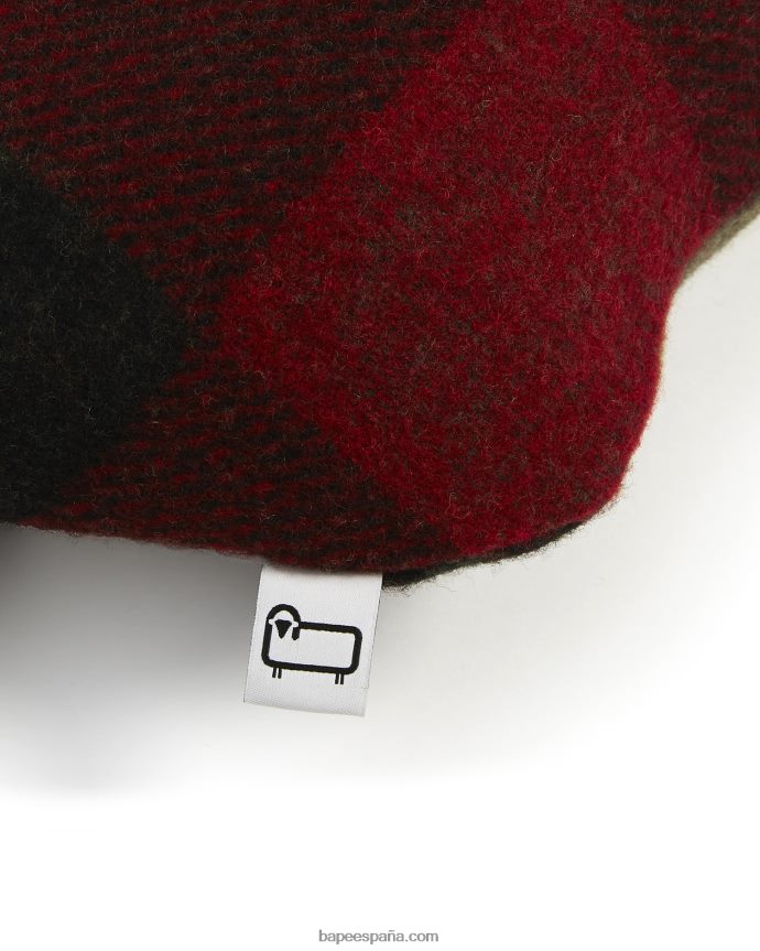 hombres A Bathing Ape cojín para la cabeza x woolrich 288PLL580 rojo brillante