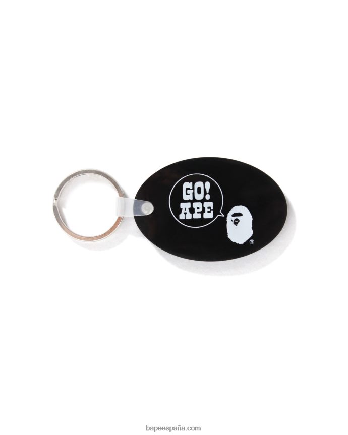 hombres A Bathing Ape llavero de goma 288PLL476 negro