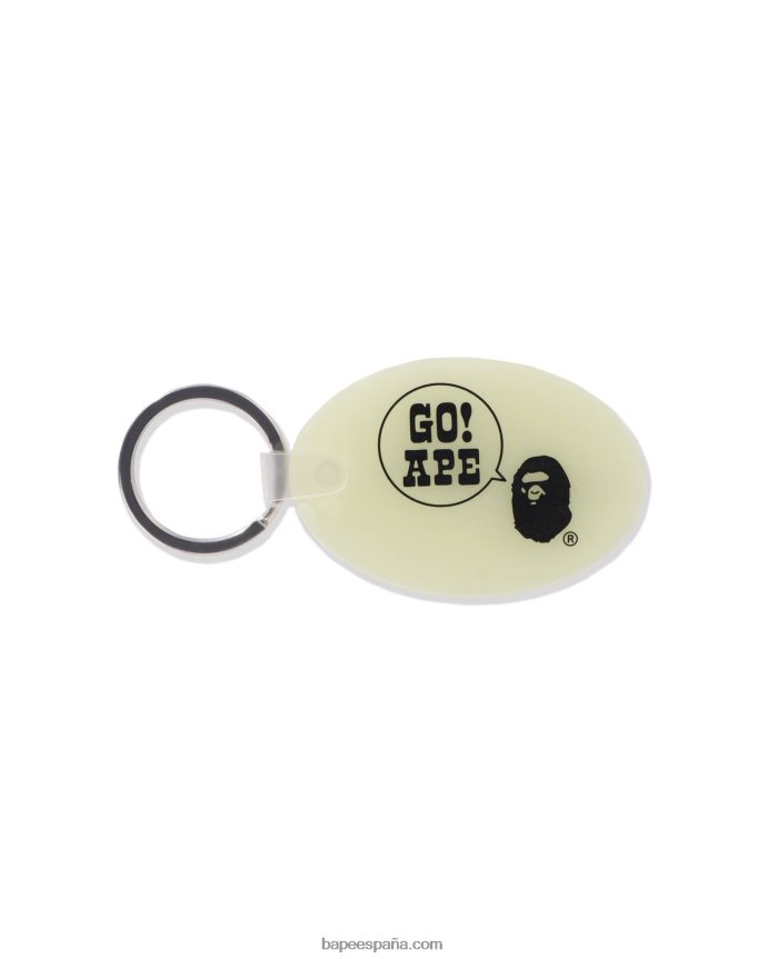 hombres A Bathing Ape llavero de goma 288PLL477 ejercito verde