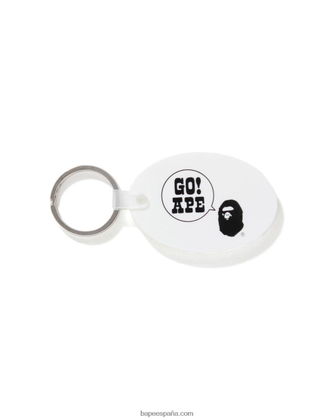 hombres A Bathing Ape llavero de goma 288PLL479 blanco