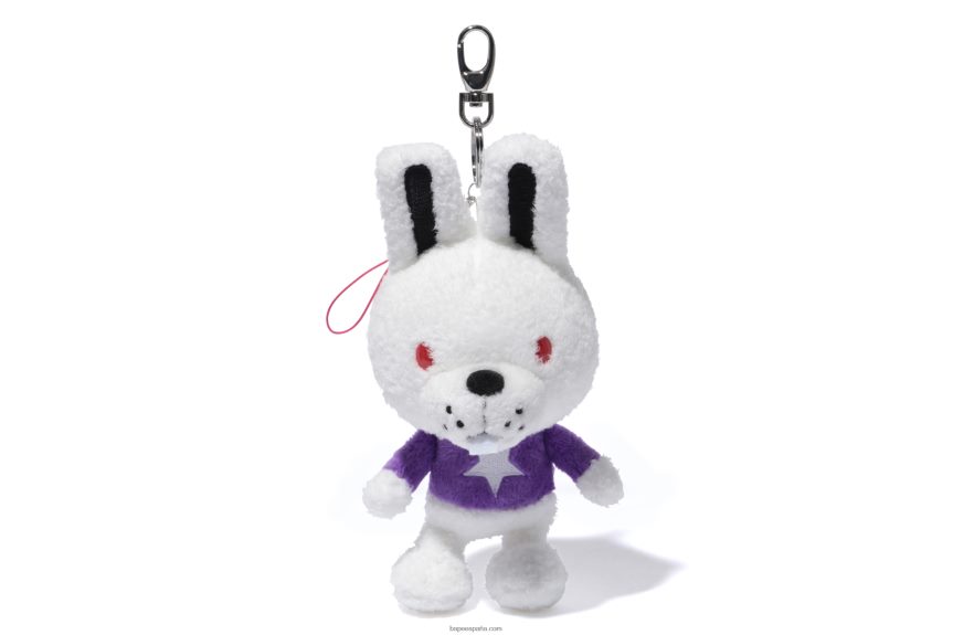 hombres A Bathing Ape llavero de peluche 288PLL1181 blanco