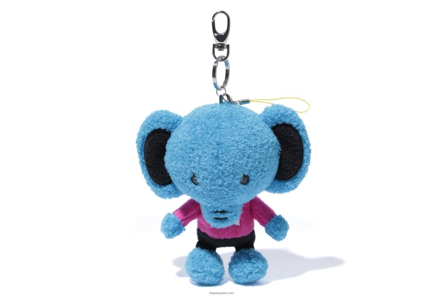 hombres A Bathing Ape llavero de peluche de elefante 288PLL1180 azul