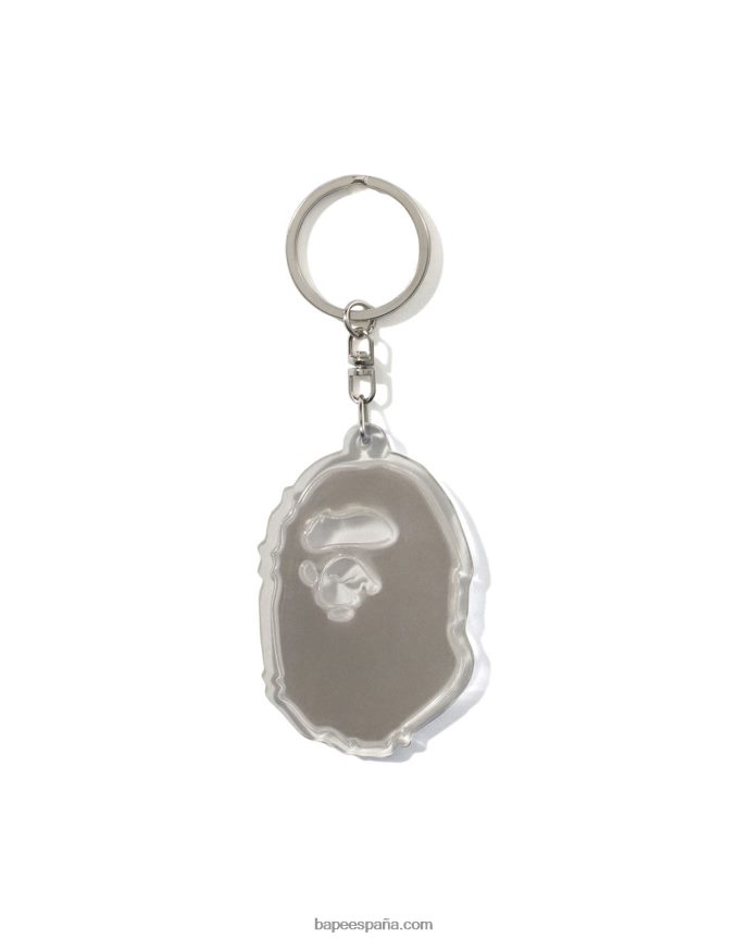 hombres A Bathing Ape llavero reflectante de la cabeza 288PLL483 negro
