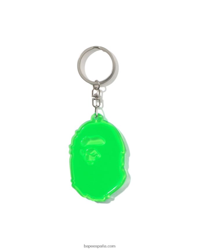 hombres A Bathing Ape llavero reflectante de la cabeza 288PLL485 ejercito verde