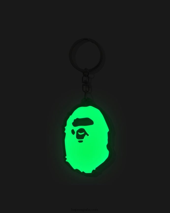 hombres A Bathing Ape llavero reflectante de la cabeza 288PLL485 ejercito verde