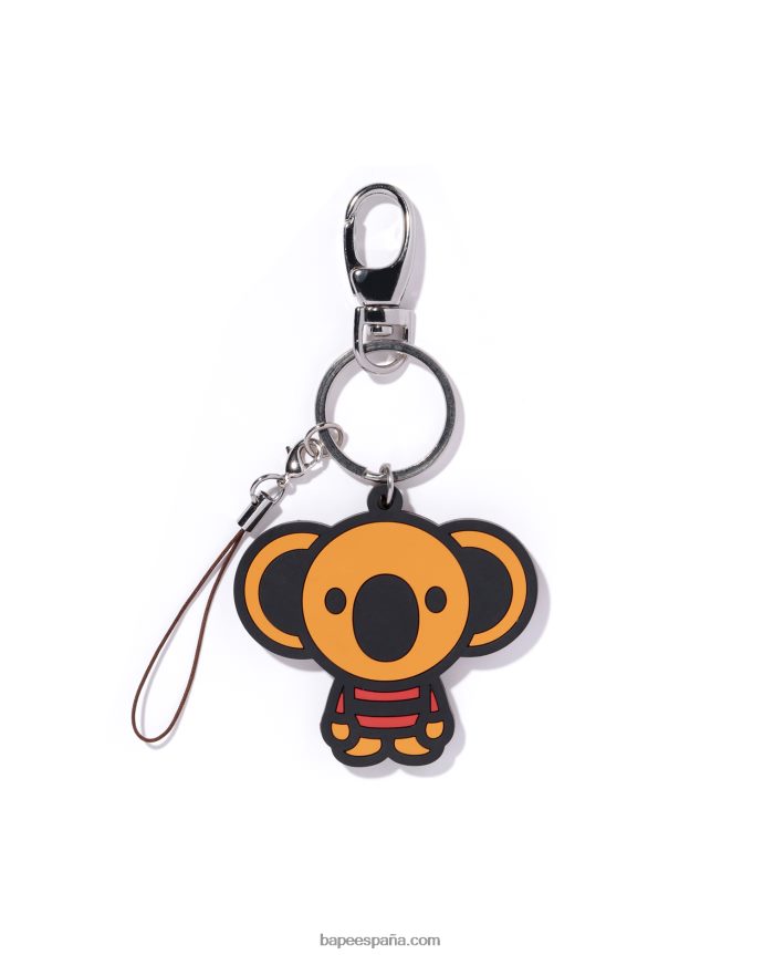 hombres A Bathing Ape núcleo de silicona llavero 288PLL1166 Mandarina