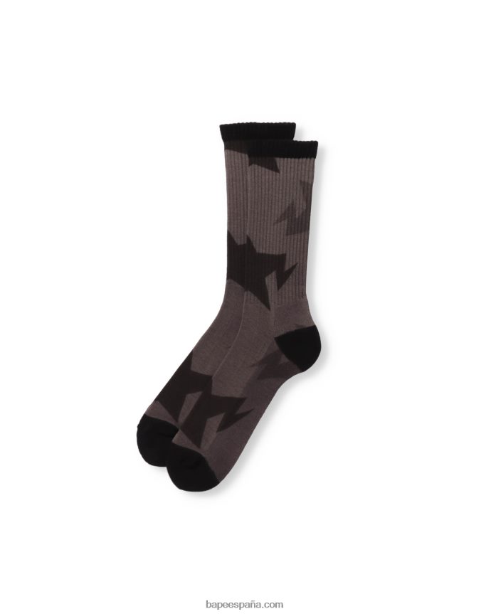 hombres A Bathing Ape calcetines con motivo sta 288PLL612 negro