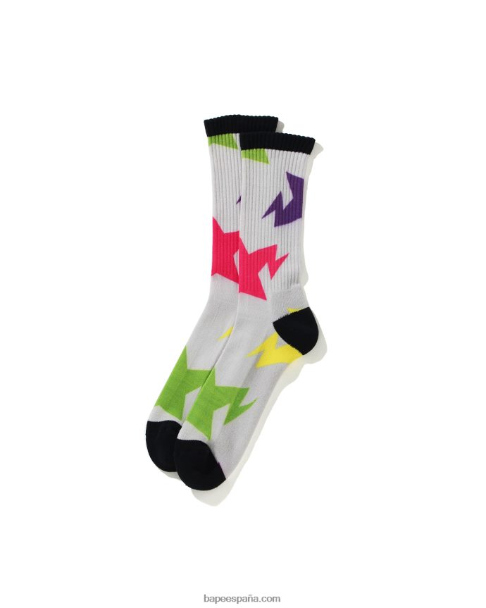 hombres A Bathing Ape calcetines con motivo sta 288PLL613 caso