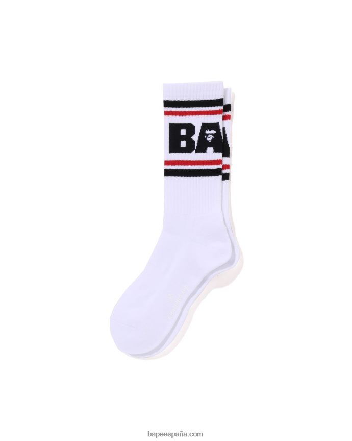 hombres A Bathing Ape calcetines de línea 288PLL436 negro