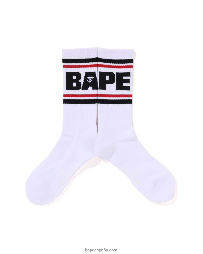 hombres A Bathing Ape calcetines de línea 288PLL436 negro