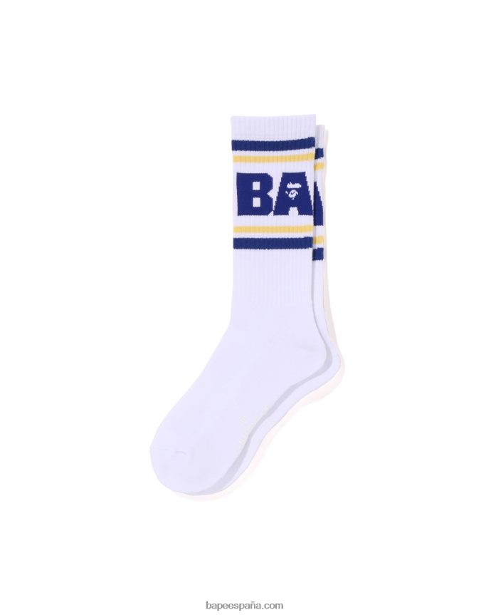 hombres A Bathing Ape calcetines de línea 288PLL437 azul