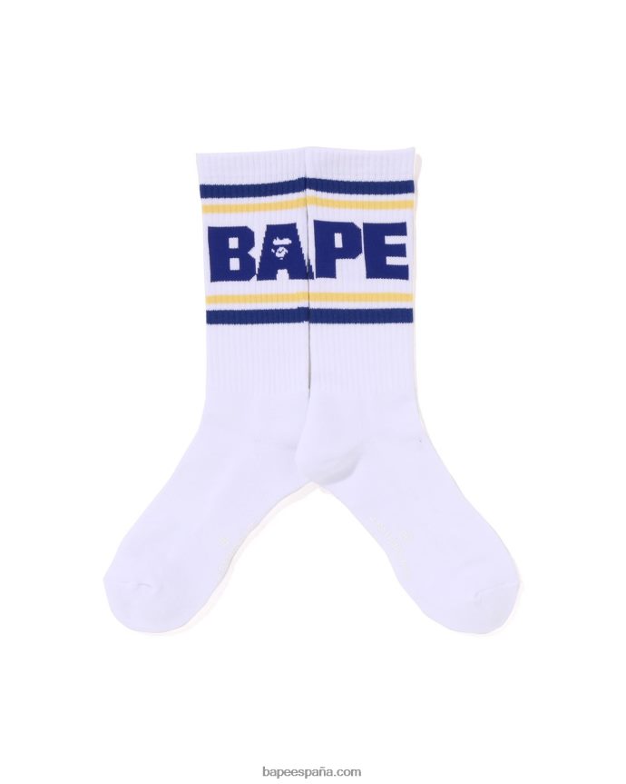 hombres A Bathing Ape calcetines de línea 288PLL437 azul