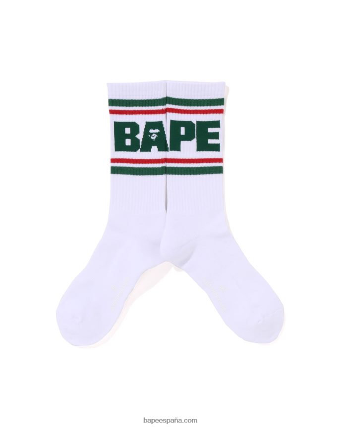 hombres A Bathing Ape calcetines de línea 288PLL438 verde claro