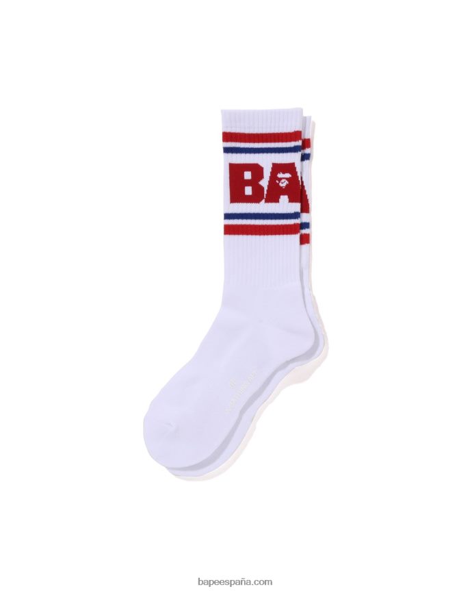 hombres A Bathing Ape calcetines de línea 288PLL439 rojo brillante