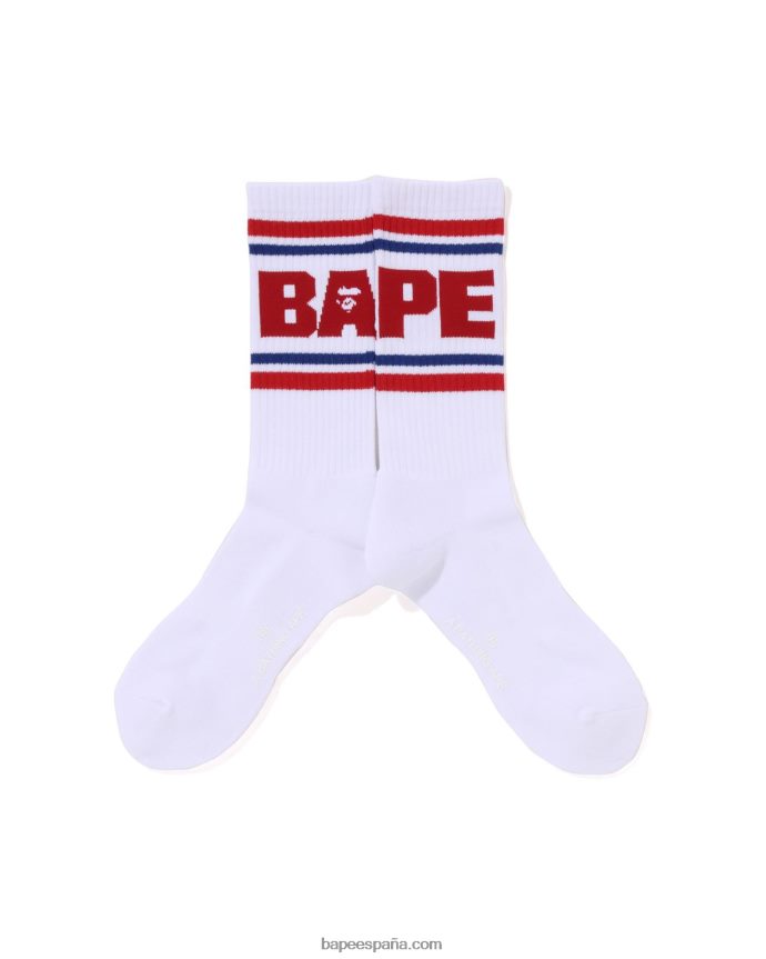 hombres A Bathing Ape calcetines de línea 288PLL439 rojo brillante