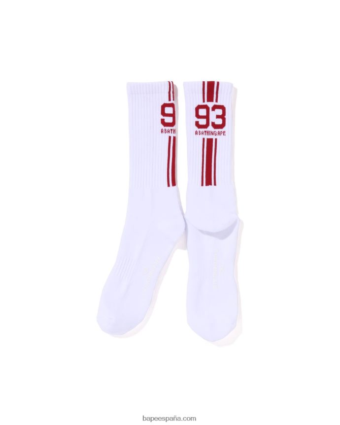 hombres A Bathing Ape calcetines deportivos 288PLL387 blanco