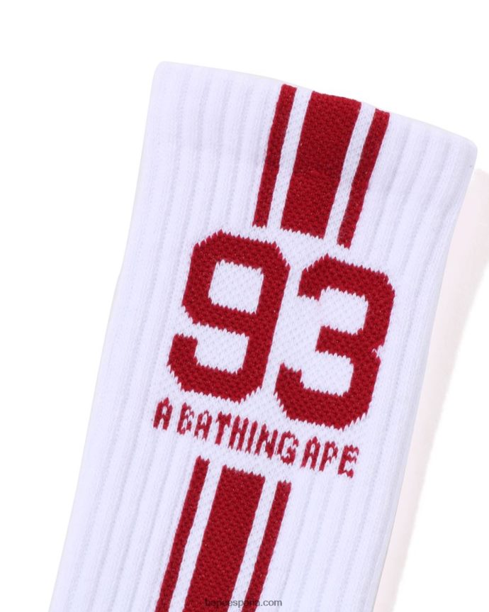 hombres A Bathing Ape calcetines deportivos 288PLL387 blanco