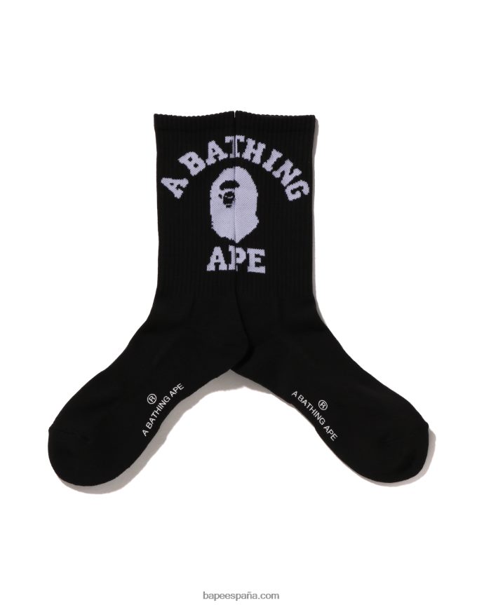 hombres A Bathing Ape calcetines universitarios 288PLL425 negro