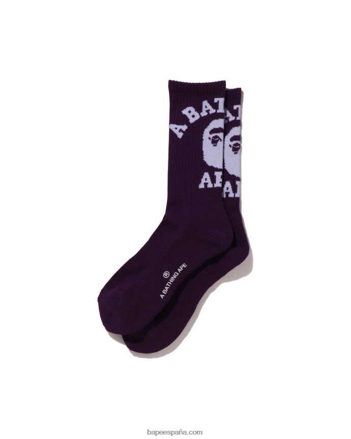 hombres A Bathing Ape calcetines universitarios 288PLL427 púrpura