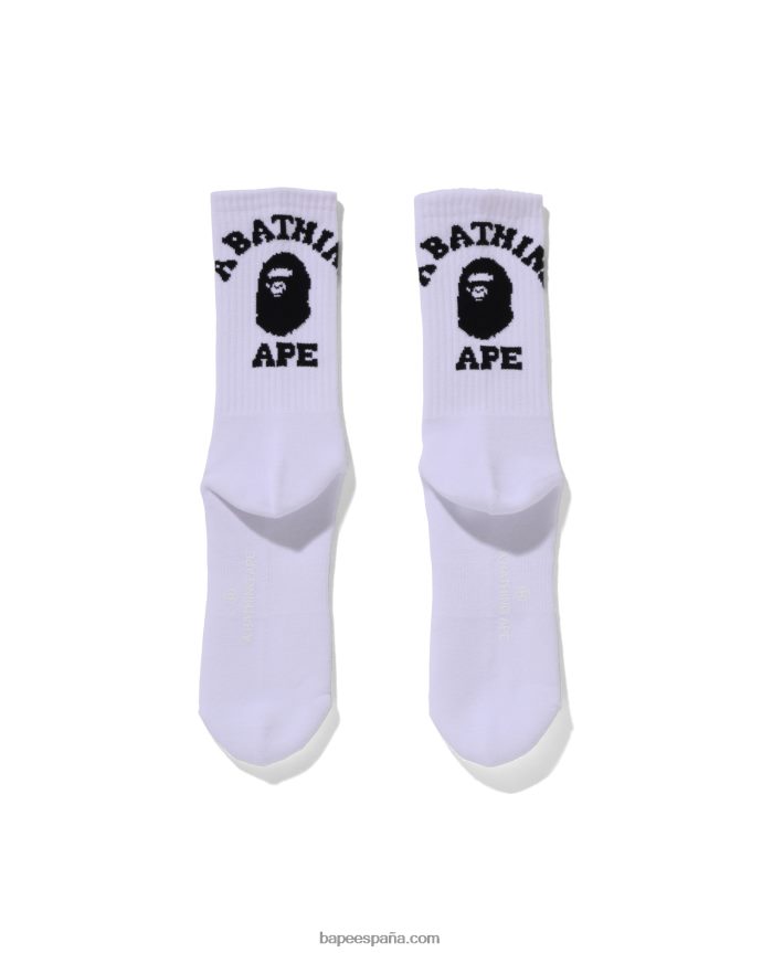 hombres A Bathing Ape calcetines universitarios 288PLL586 negro