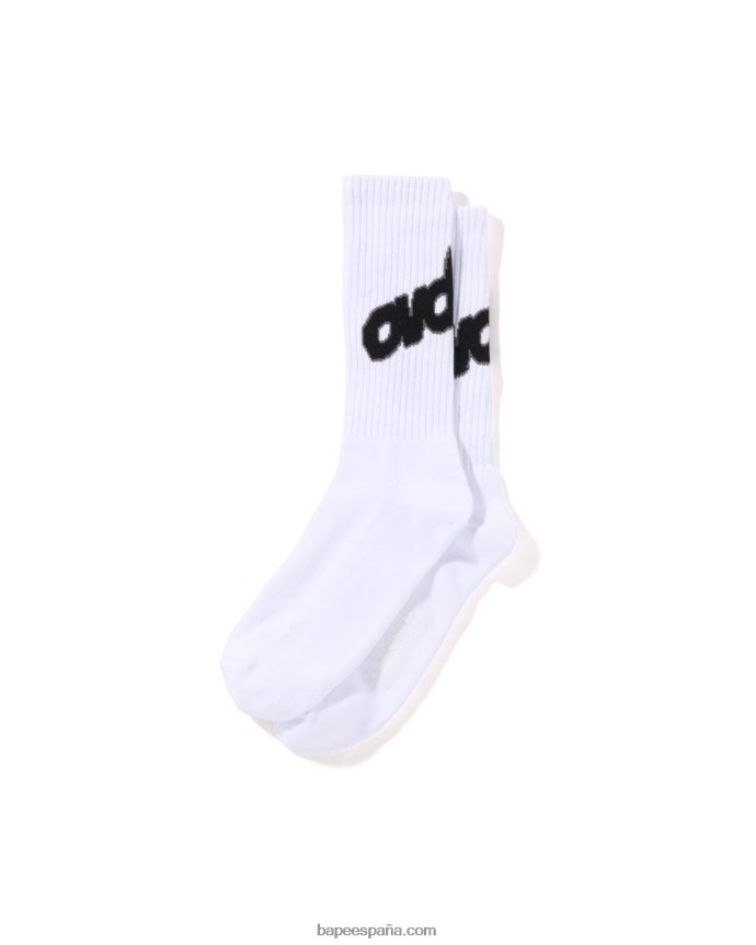 hombres A Bathing Ape x ovo calcetines 288PLL557 blanco