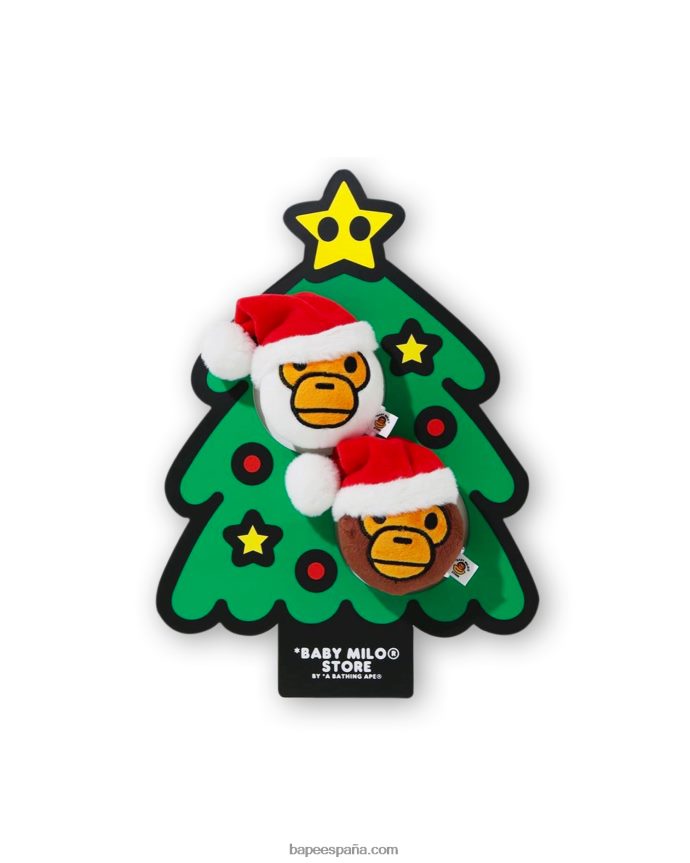 hombres A Bathing Ape bebé milo juguetes de peluche de navidad 288PLL624 marrón