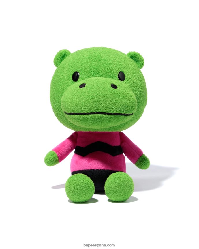 hombres A Bathing Ape muñeco de peluche de hipopótamo sentado 288PLL1162 verde otoño