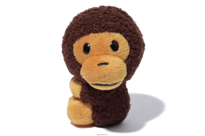 hombres A Bathing Ape muñeco de peluche imán milo sentado - 12cm 288PLL1184 café