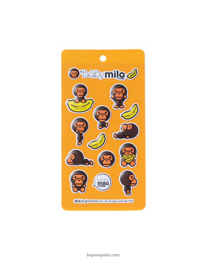 hombres A Bathing Ape paquete de pegatinas de milo y plátano 288PLL1170 Mandarina