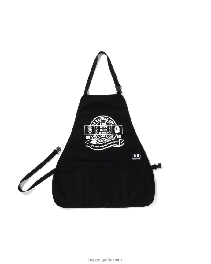 hombres A Bathing Ape x nbhd delantal 288PLL501 negro