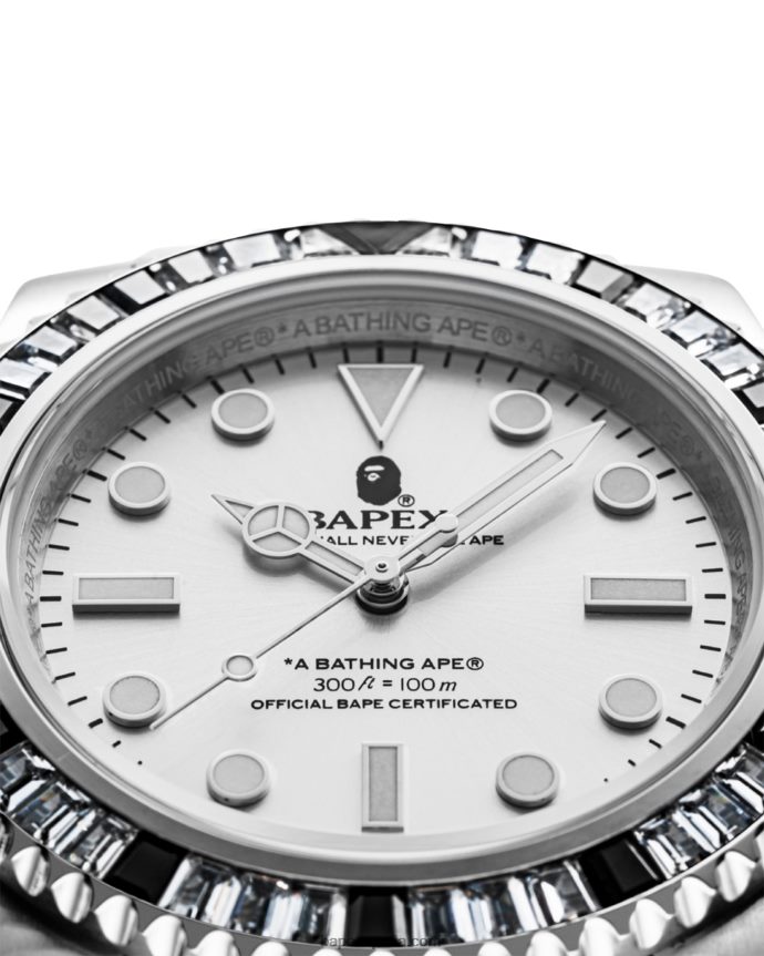 hombres A Bathing Ape piedra de cristal tipo 1 288PLL451 blanco