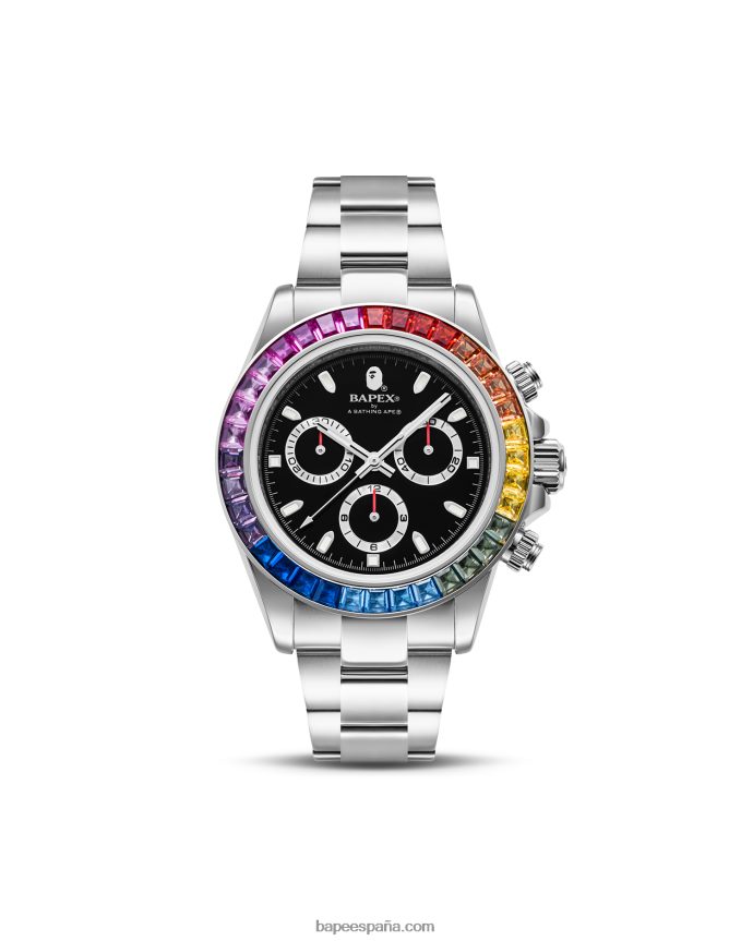 hombres A Bathing Ape piedra de cristal tipo 4 288PLL383 plata