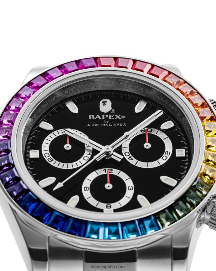 hombres A Bathing Ape piedra de cristal tipo 4 288PLL383 plata