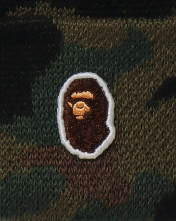 hombres A Bathing Ape 1er gorro de punto de camuflaje 288PLL633 ejercito verde