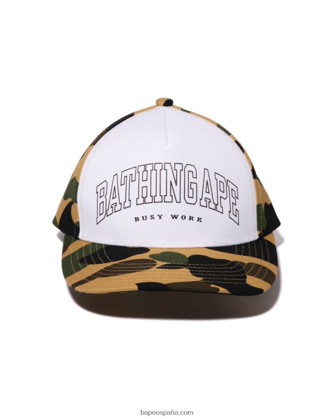 hombres A Bathing Ape Primera gorra de camuflaje 288PLL472 amarillo