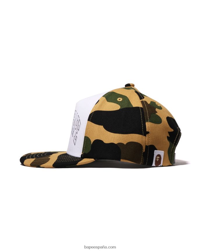 hombres A Bathing Ape Primera gorra de camuflaje 288PLL472 amarillo