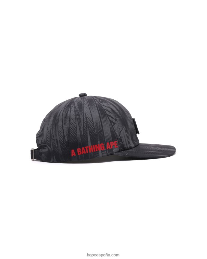 hombres A Bathing Ape gorra con panel de corredor de velocidad 288PLL494 negro