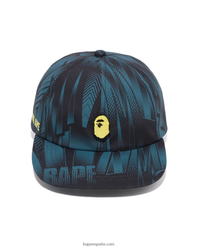 hombres A Bathing Ape gorra con panel de corredor de velocidad 288PLL495 azul