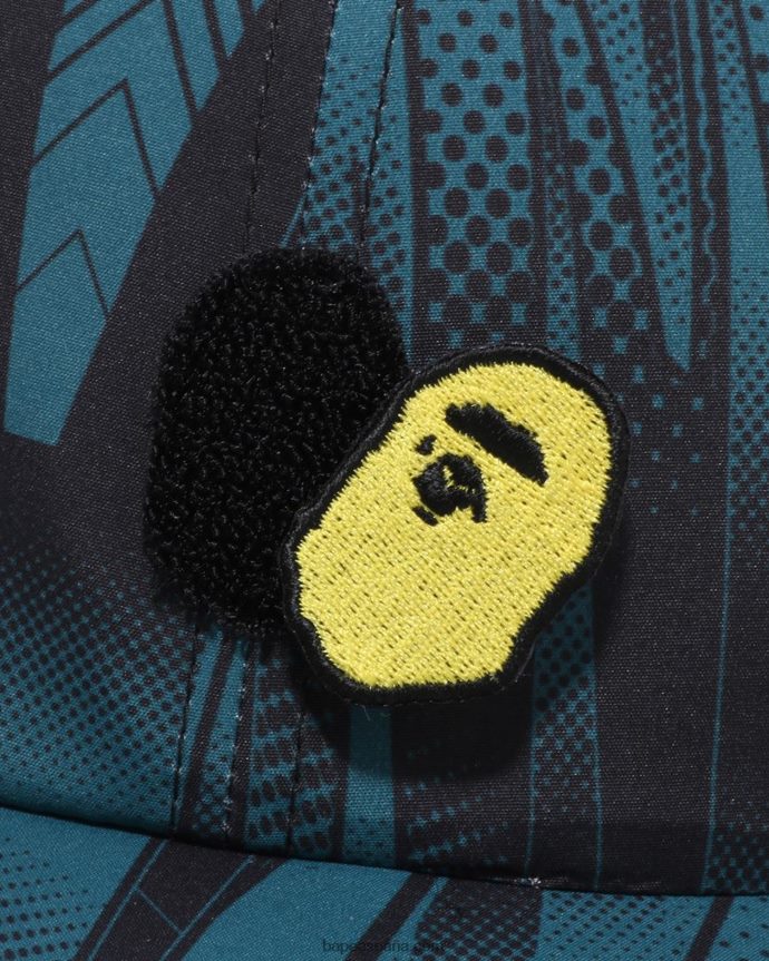 hombres A Bathing Ape gorra con panel de corredor de velocidad 288PLL495 azul