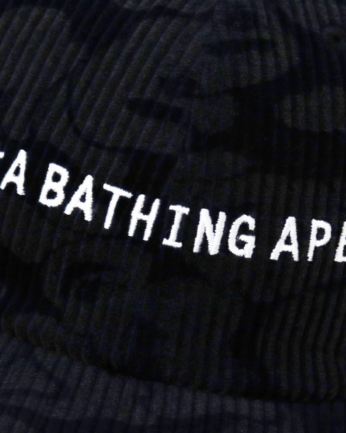hombres A Bathing Ape gorra con panel de pana de camuflaje sólido 288PLL643 Azul marino