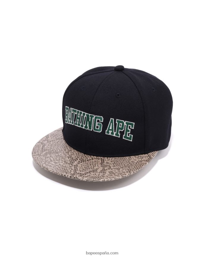 hombres A Bathing Ape gorra con panel de serpiente 288PLL546 Azul marino
