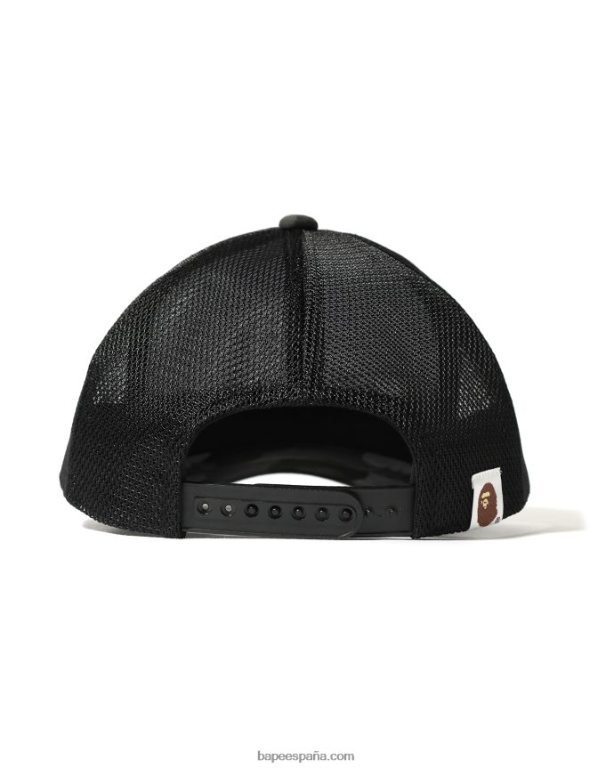 hombres A Bathing Ape gorra de camionero x stussy 288PLL582 negro