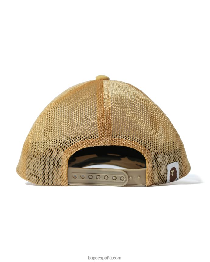 hombres A Bathing Ape gorra de camionero x stussy 288PLL585 amarillo