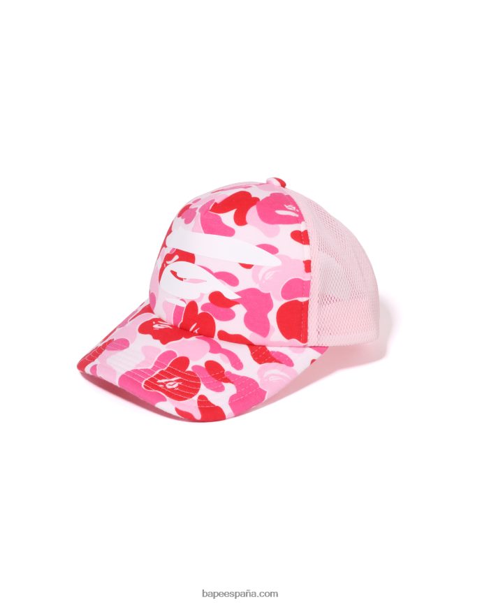 hombres A Bathing Ape gorra de malla con cara de camuflaje abc 288PLL404 rosa