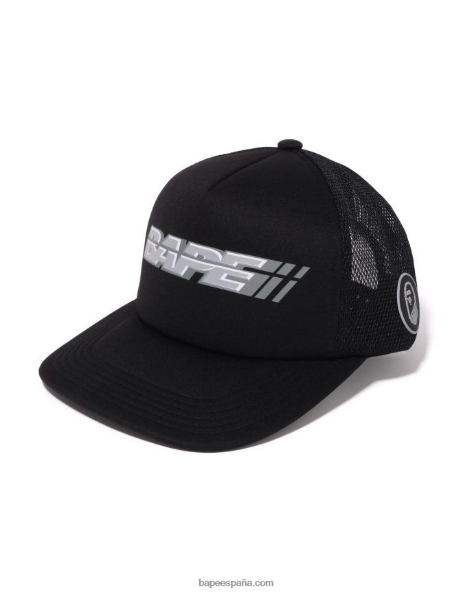 hombres A Bathing Ape gorra de malla de corredor 288PLL388 negro